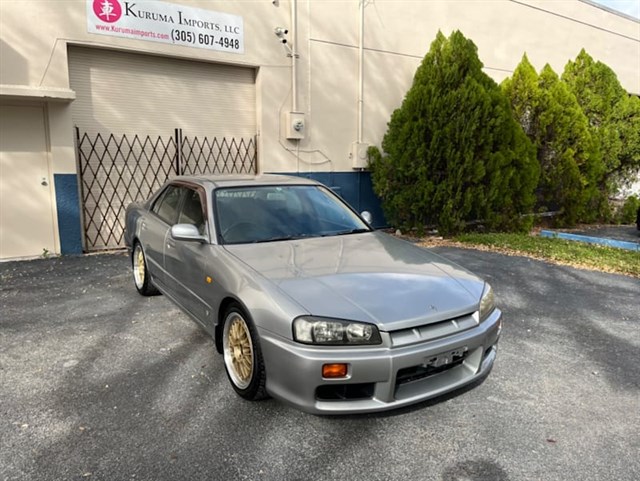 Nissan Skyline GT-R R34 シルバー 1998 Nissan Skyline R34, Stock No: 4795 by KURUMA IMPORTS, LLC